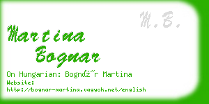 martina bognar business card